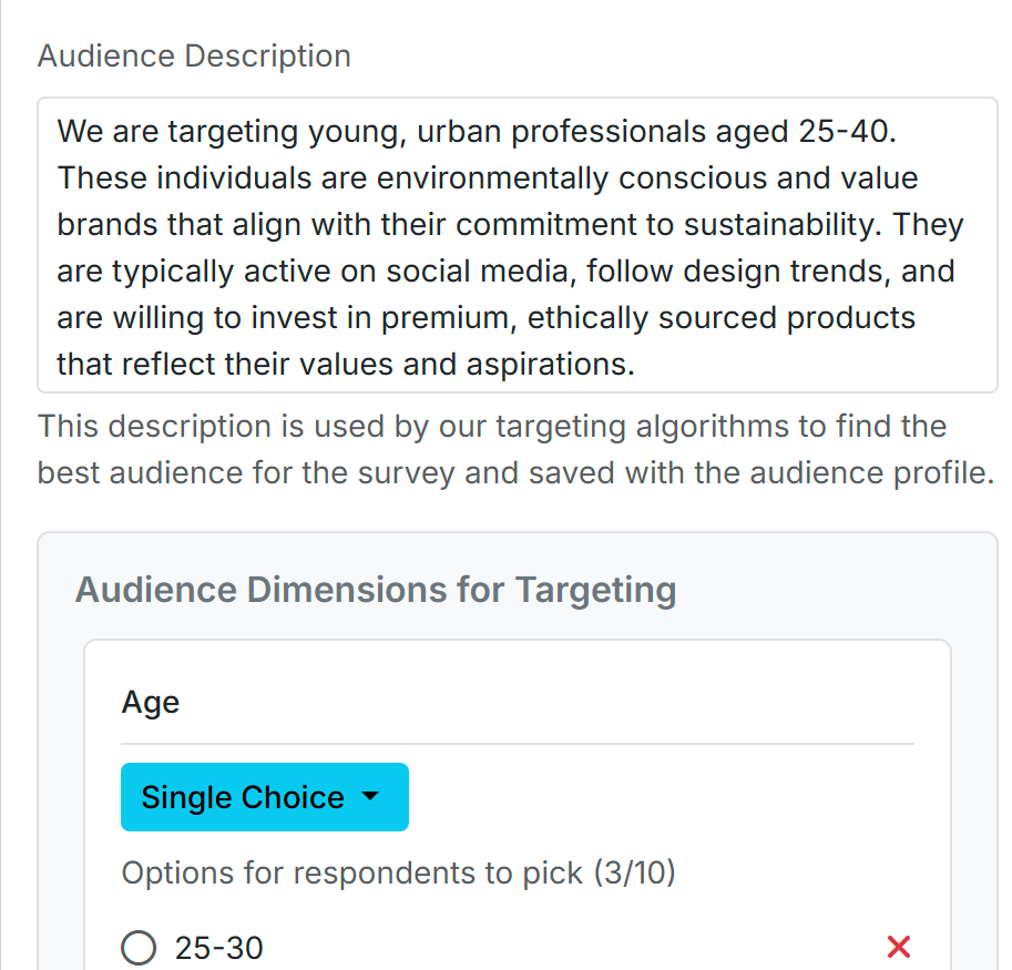 Audience definition for YUPs